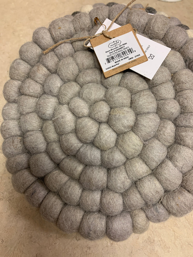 Taupe Felted Wool Trivet