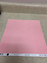 Eiffel Tower  - French Girl  - 12 x 12 - Scrapbook Paper