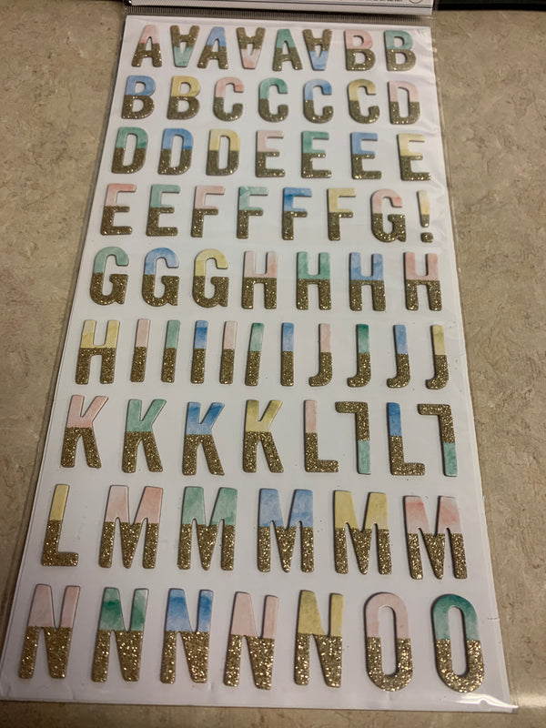 Willow and Sage Thickers - Chipboard Alphabet and Number Stickers