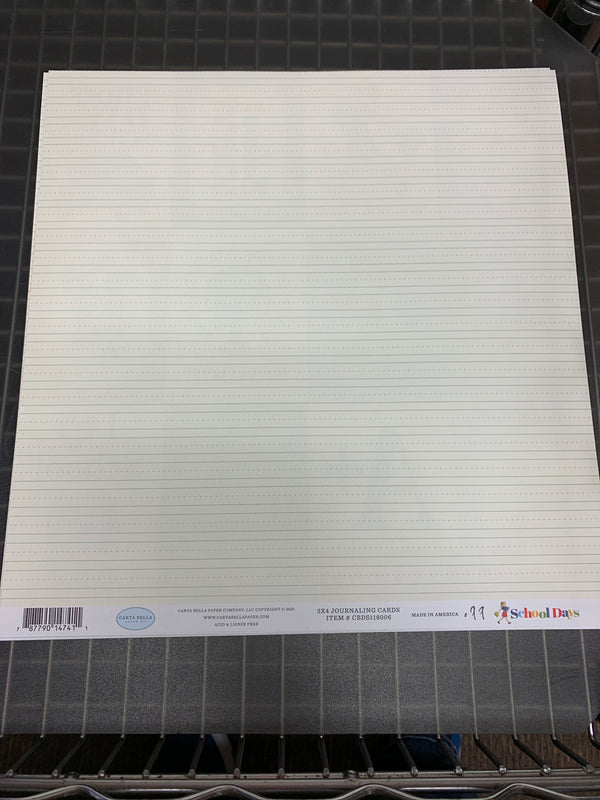 3x4 Journaling Cards - School Days