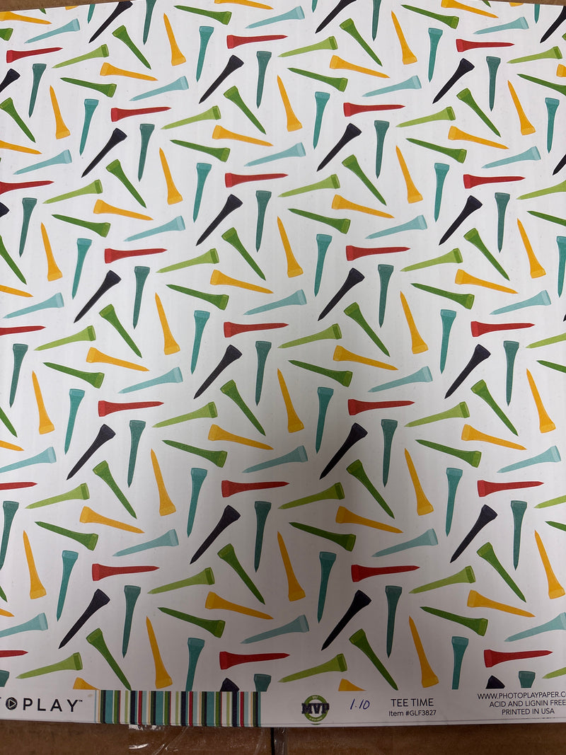 Tee Time - Golf- 12 x 12 Scrapbook Paper