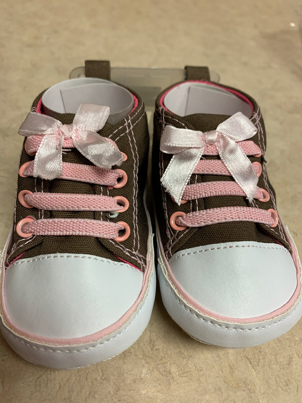 Pink/Brown Polka Dot Girls Shoes- 12 - 18 month