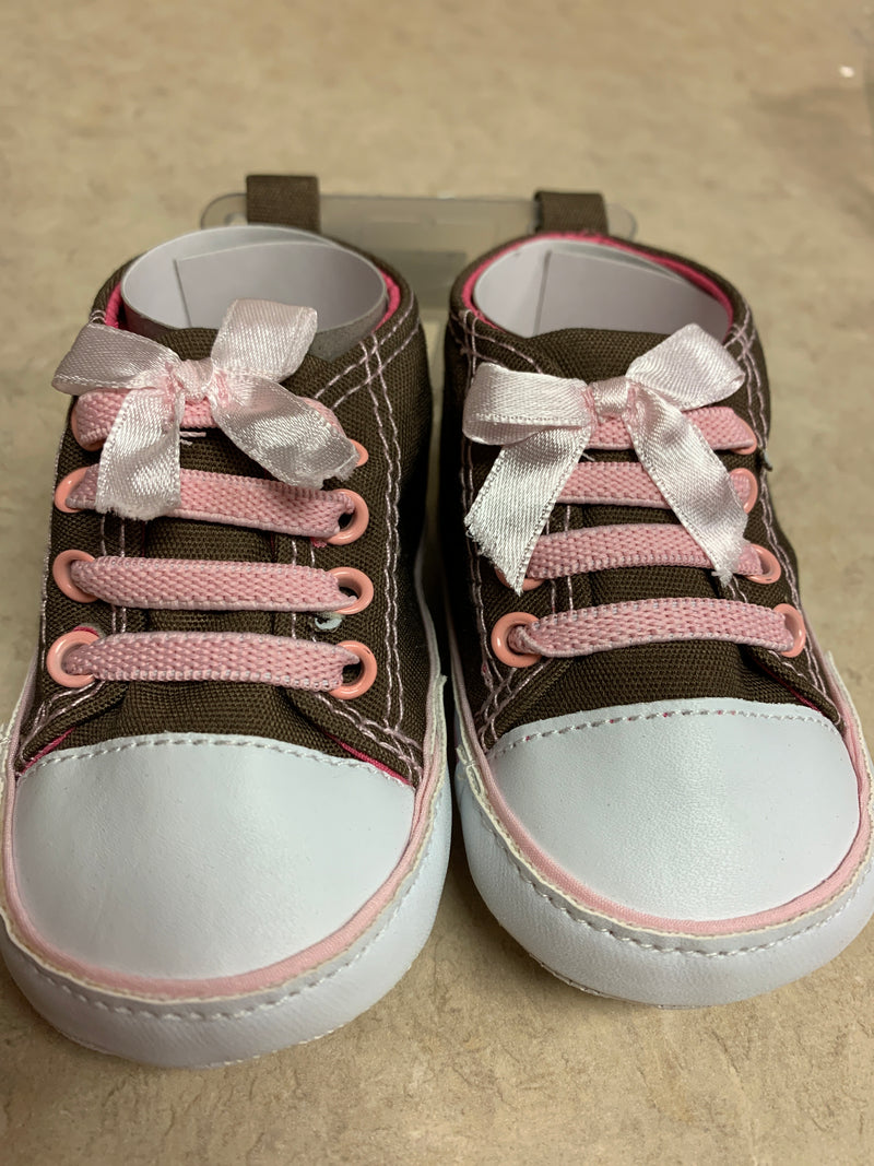 Pink/Brown Polka Dot Girls Shoes- 12 - 18 month