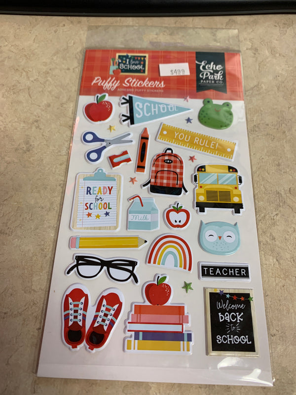 I Love School - Puffy Stickers