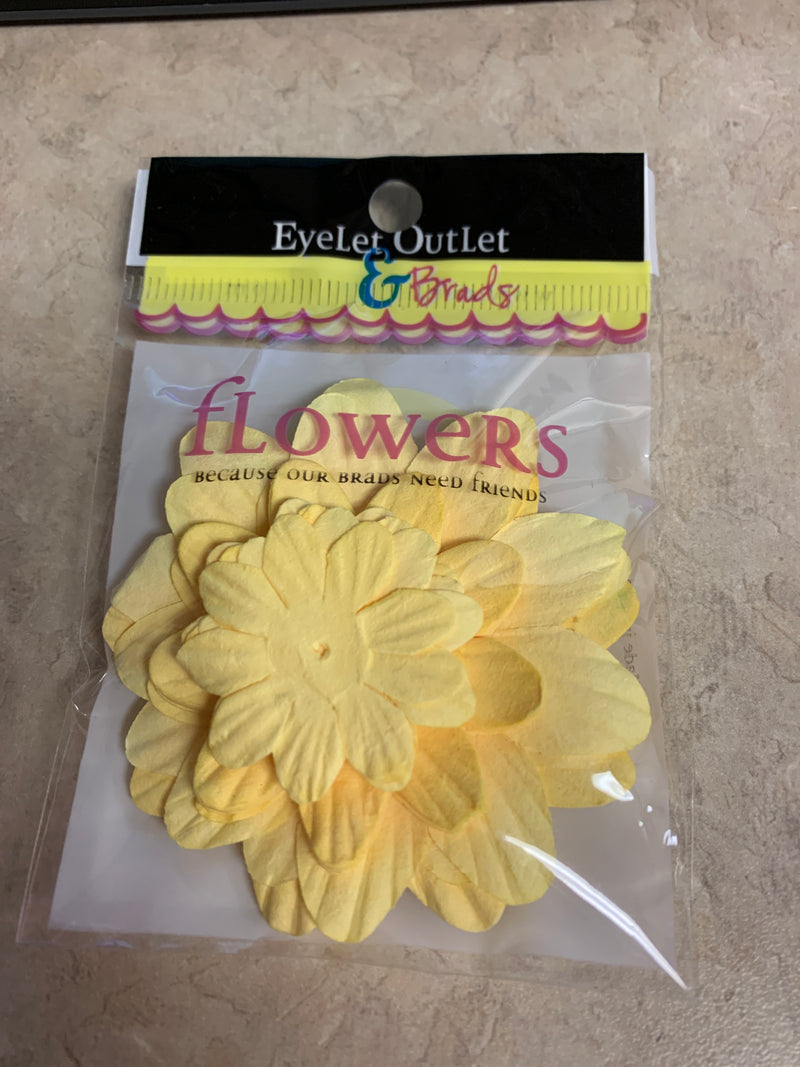 Yellow Paper Flowers - 40 Count