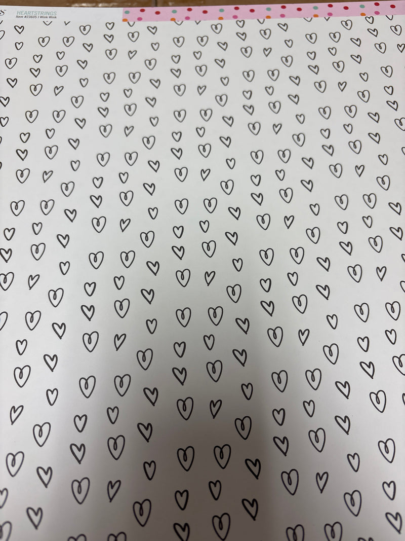 Wink Wink -  Heartstrings - 12 x 12 Scrapbook Paper