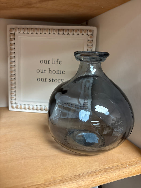 Grey Blue Short Vase