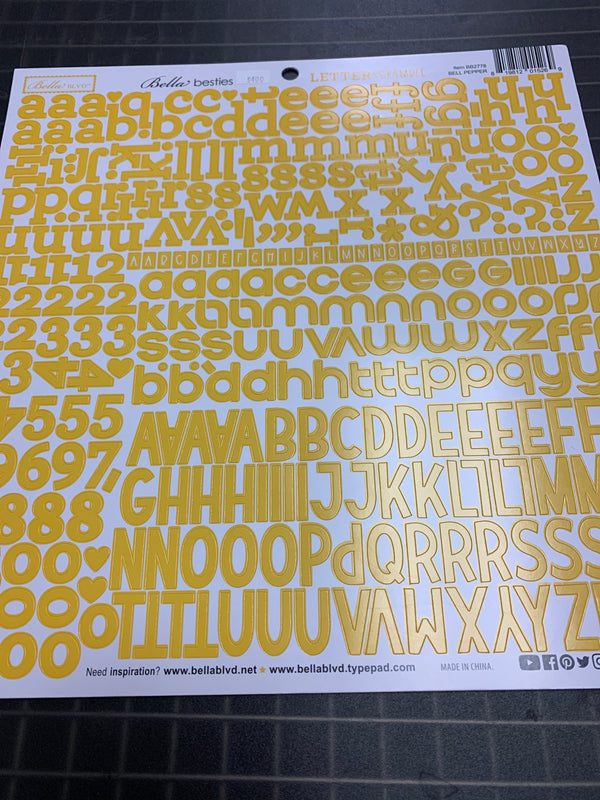 Alpha Scramble Stickers - Bell Pepper - Yellow