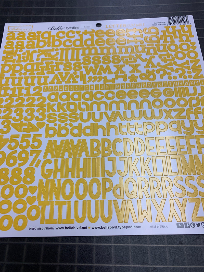 Alpha Scramble Stickers - Bell Pepper - Yellow
