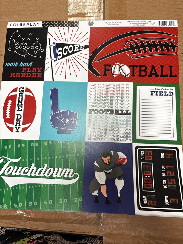 Touchdown - Scrapbook Paper - 12 x 12