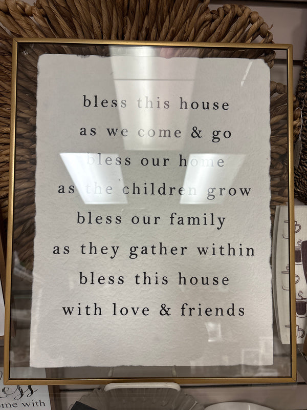 Brass Bless Thank Wall Plaque