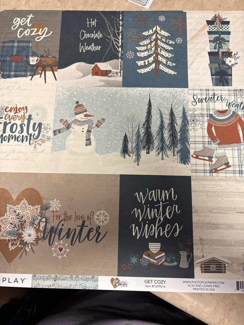 Get Cozy - For the Love of Winter - 12 x 12 Scrapbook Paper