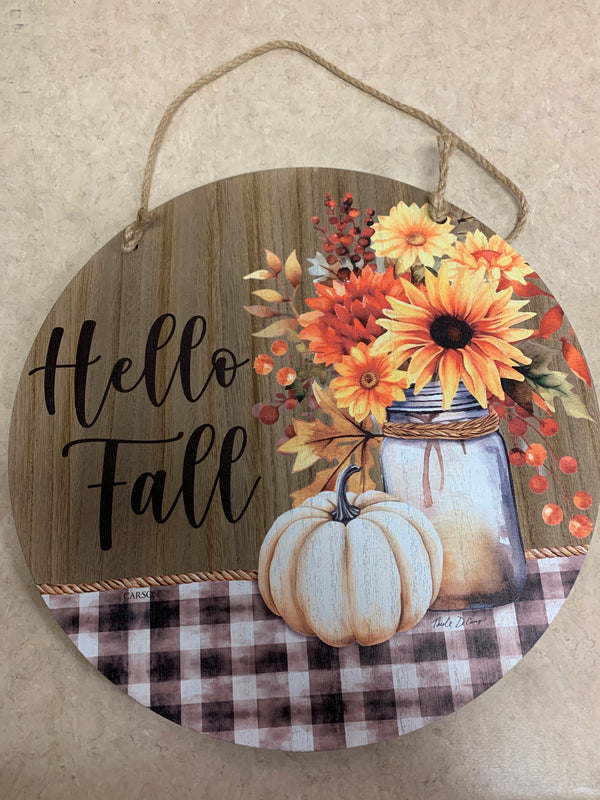 Door Hanger - Hello Fall Jar