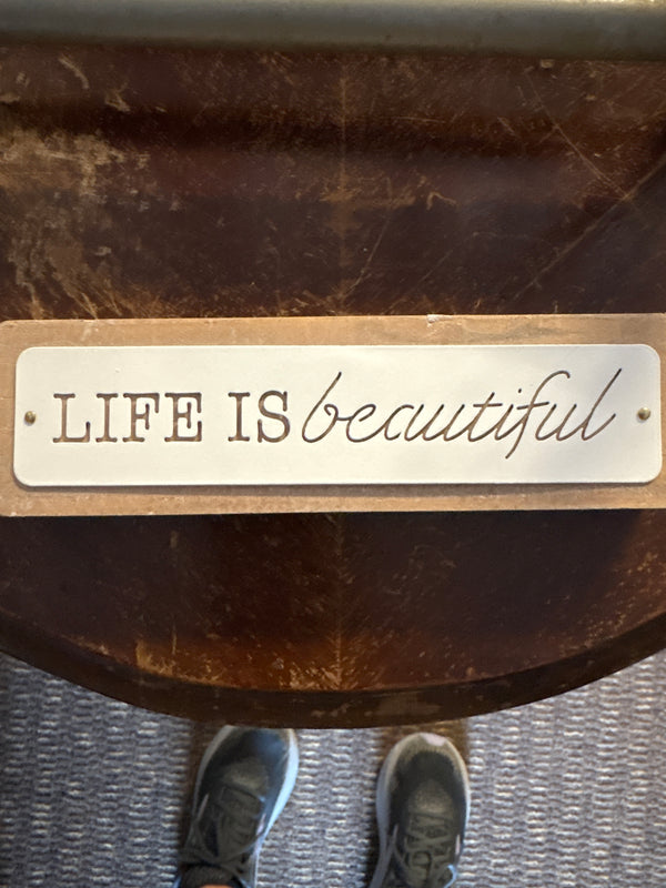 Wood and Enamel Inspirational Table Top Signs
