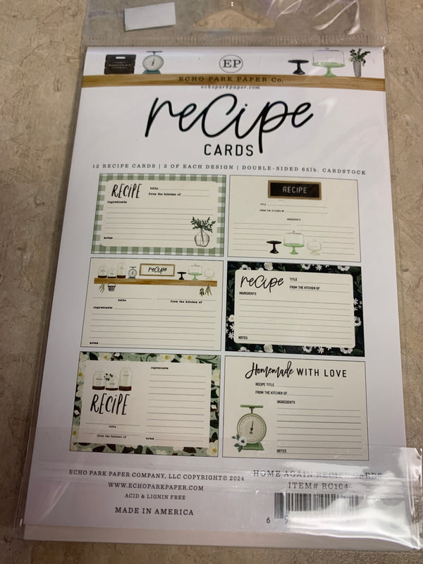 Home Again -  Recipe Cards