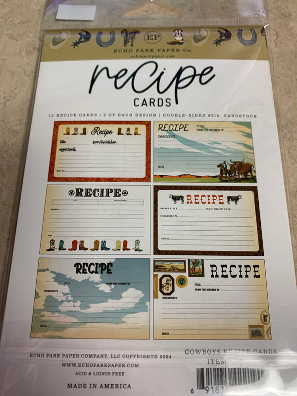Cowboy -  Recipe Cards