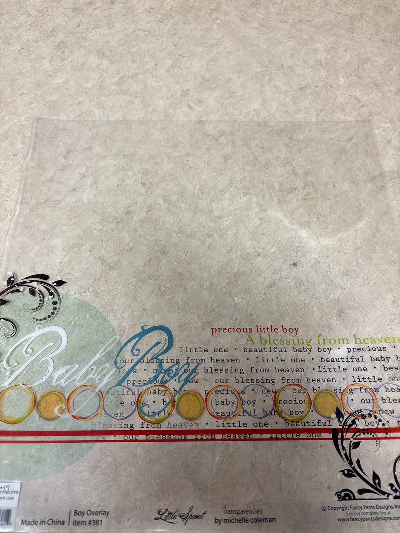 Boy Overlay - Little Sprout - 12 x 12 Transparencies