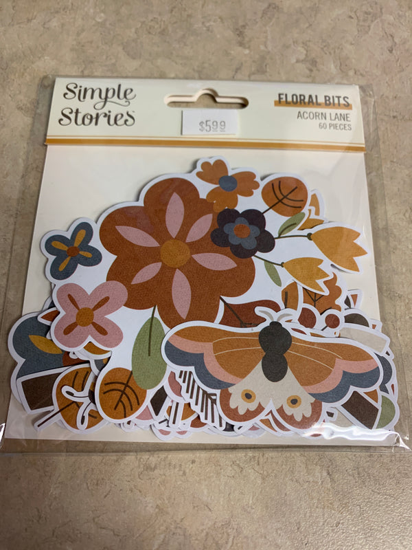 Acorn Lane  - Floral Bits - 60 Pieces