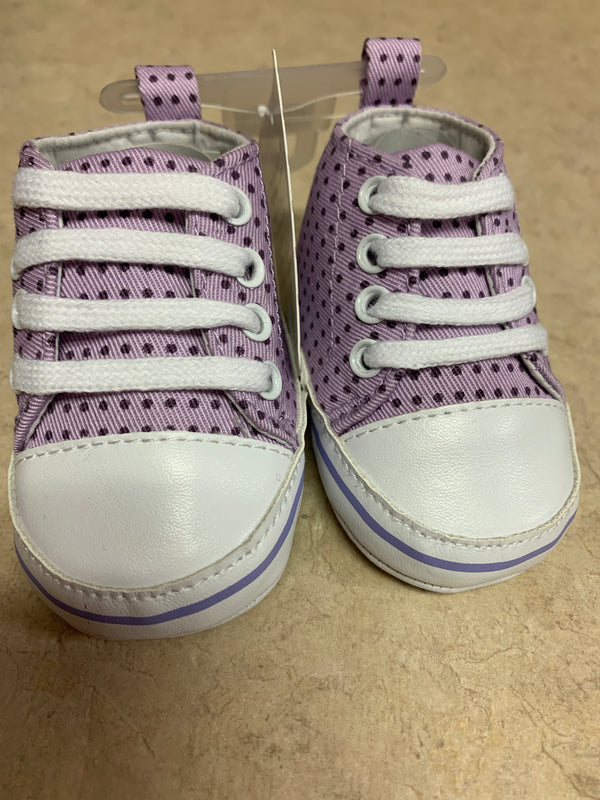 Purple Polka Dot Girls Shoes- 0-6 month