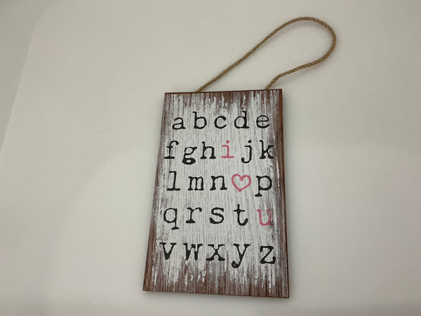 I Heart U - Small Hanging Sign