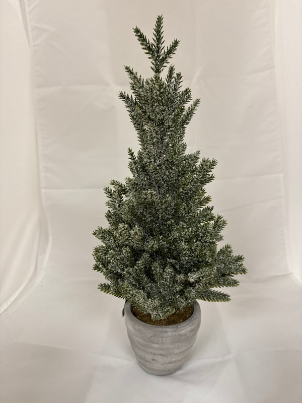 Snowy Pine Tree in Gray Pot - 18 Inches