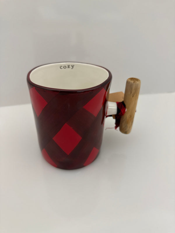 XL Red Wooden Handle Mug