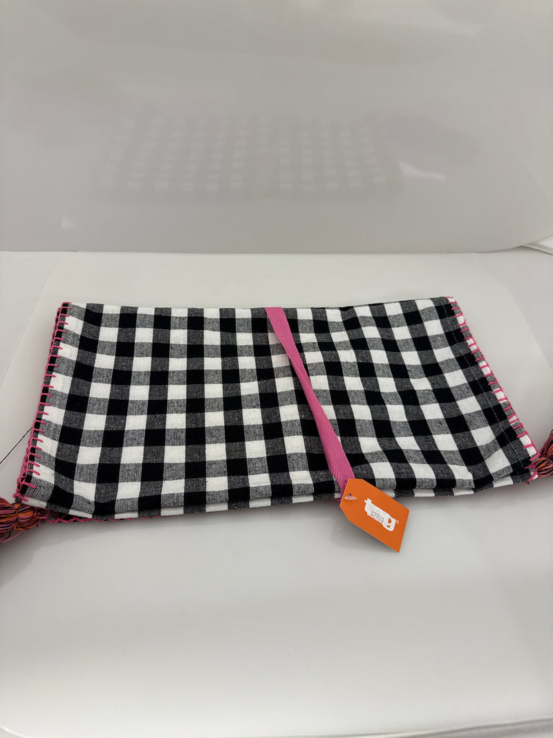 Halloween Gingham Runner - Pink and Black