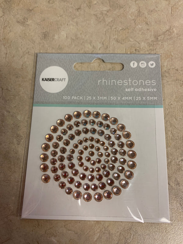 Champagne Rhinestones - Self Adhesive