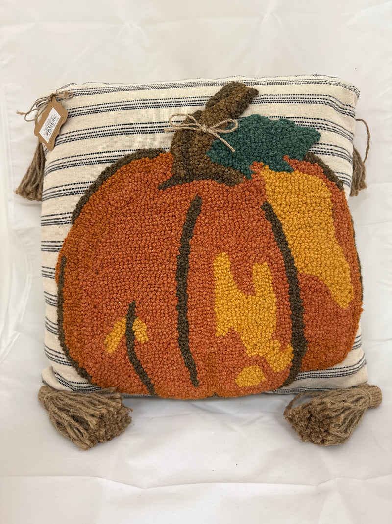 Square Hook Wool Pumpkin Pillow
