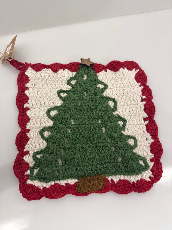 Tree Icon Crochet Pot Holder
