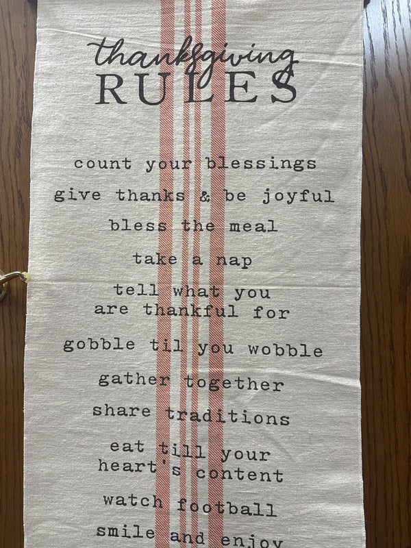 Holiday Rules Fabric Hanger