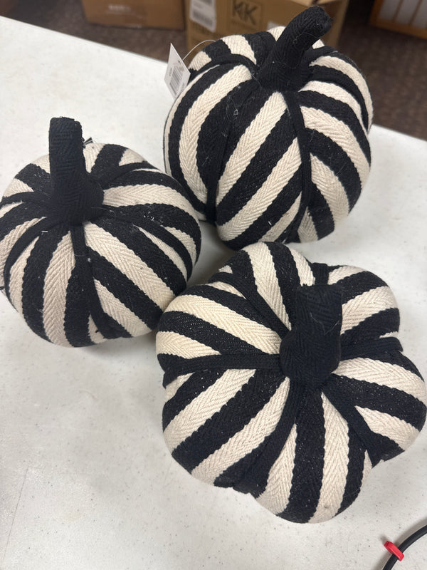Black and White Striped Fabric Pumpkins