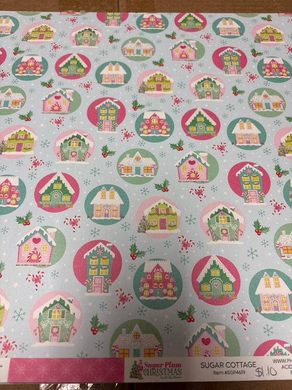 Sugar Cottage - Sugar Plum Christmas - 12 x 12 Scrapbook Paper