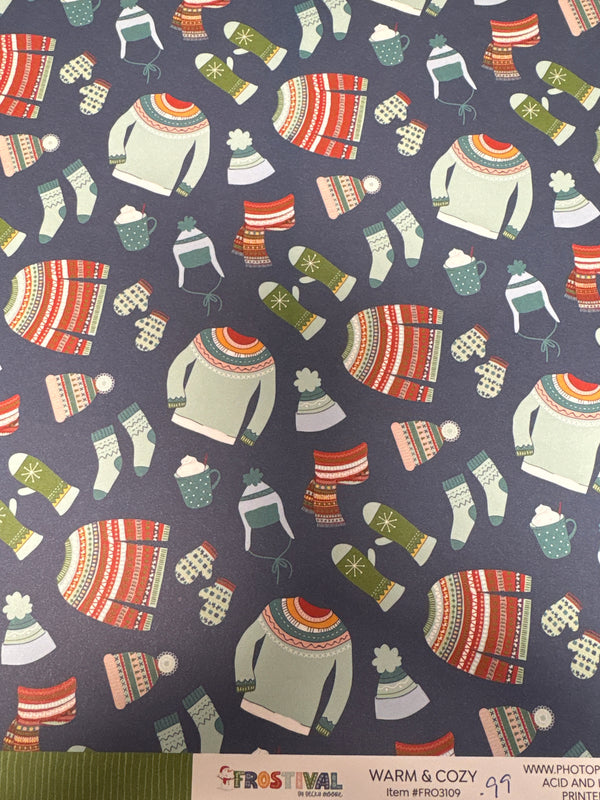 Warm & Cozy - Frostival - 12 x 12 Scrapbook Paper