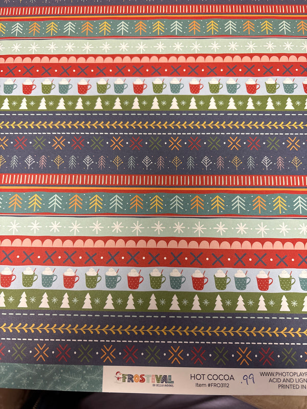 Hot Cocoa - Frostival - 12 x 12 Scrapbook Paper