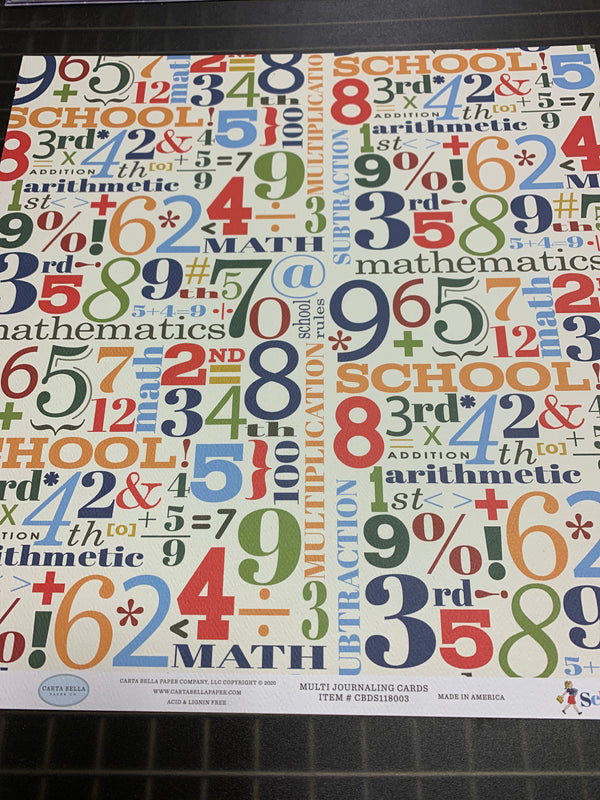 Multi Journaling Cards - School Days