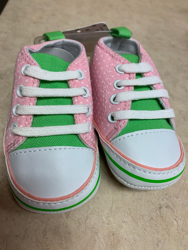 Green and Pink Girl Shoes 6 - 12 month