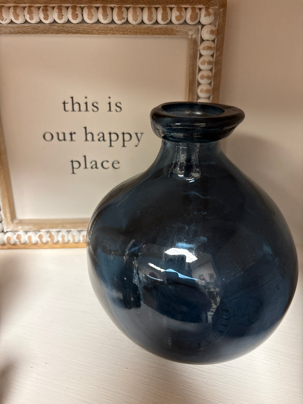 Dark Blue Short Vase