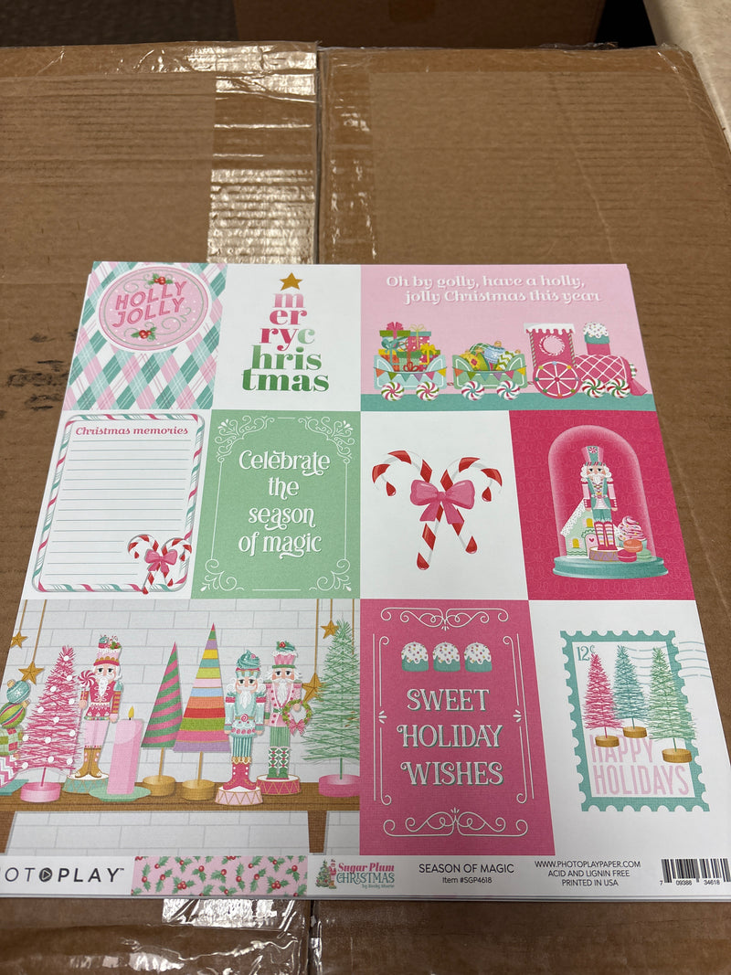 Season Of Magic - Sugar Plum Christmas - 12 x 12 Scrapbook Paper