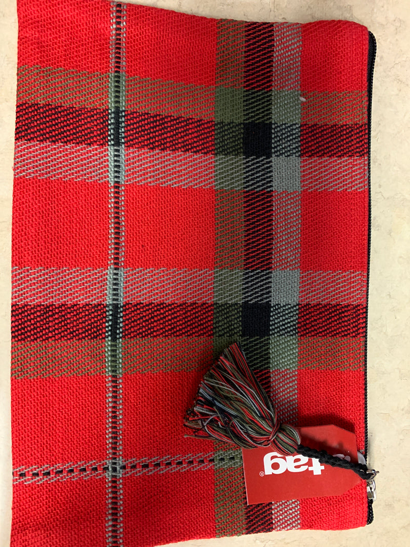 Red Plaid Pouch Cosmetic  Bag