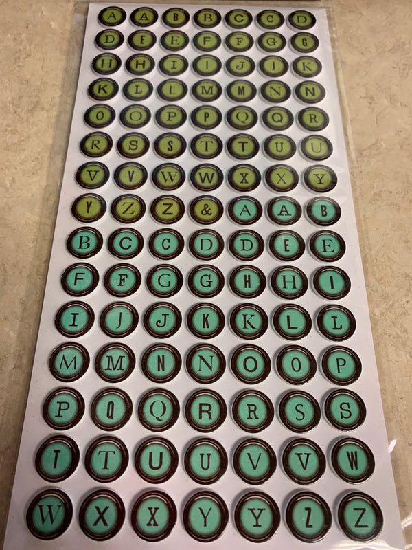 Typewriter Keys Alphabet Stickers - Cool Keys - Foam Stickers