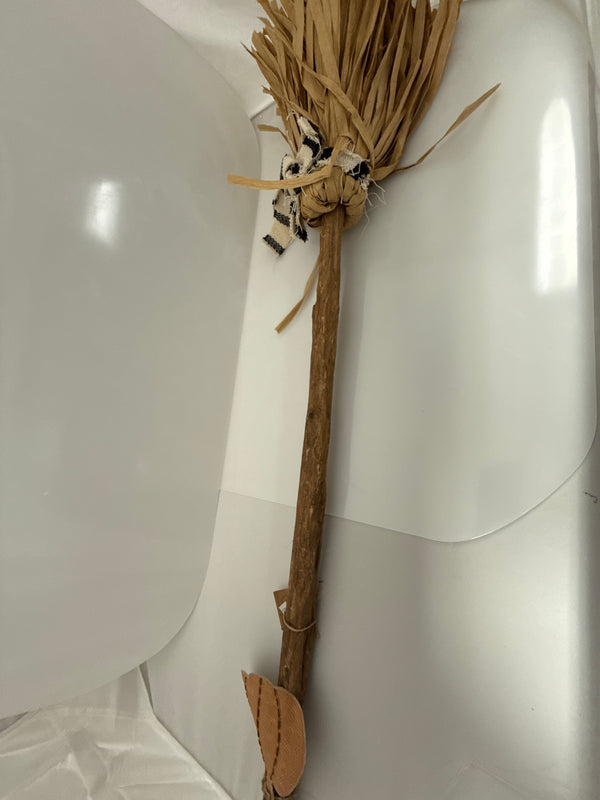 Pumpkin Broom Decor With Tag