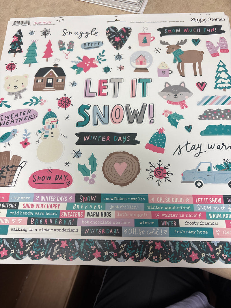 Cardstock Stickers - Feelin' Frosty - 12 x 12 Scrapbook Stickers