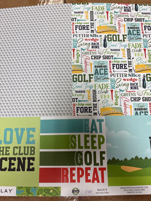Back 9 - Golf- 12 x12 Scrapbook Paper