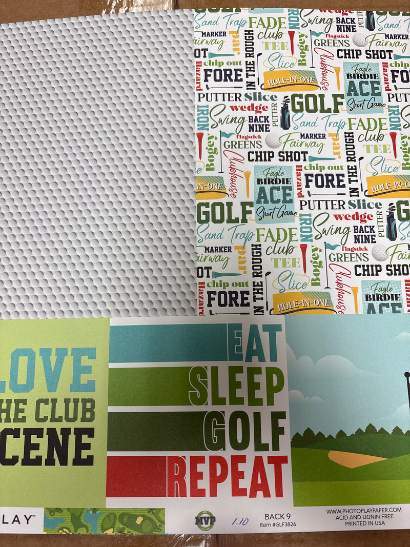 Back 9 - Golf- 12 x12 Scrapbook Paper