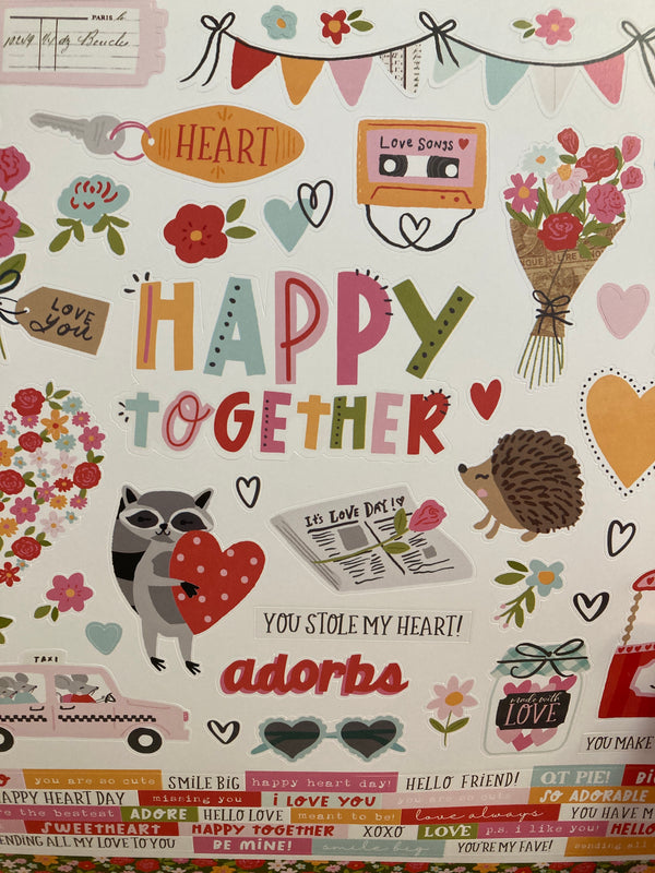 Heartstrings - Cardstock Stickers - 12 x 12 Sticker Page