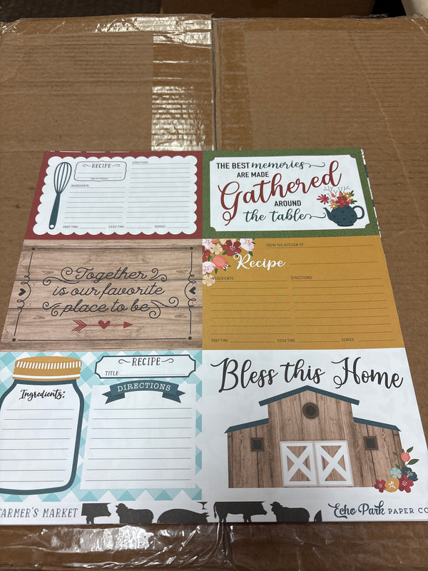 4x6 Journaling Cards - Farmers Market - 12 x 12 Scrapbook Paper