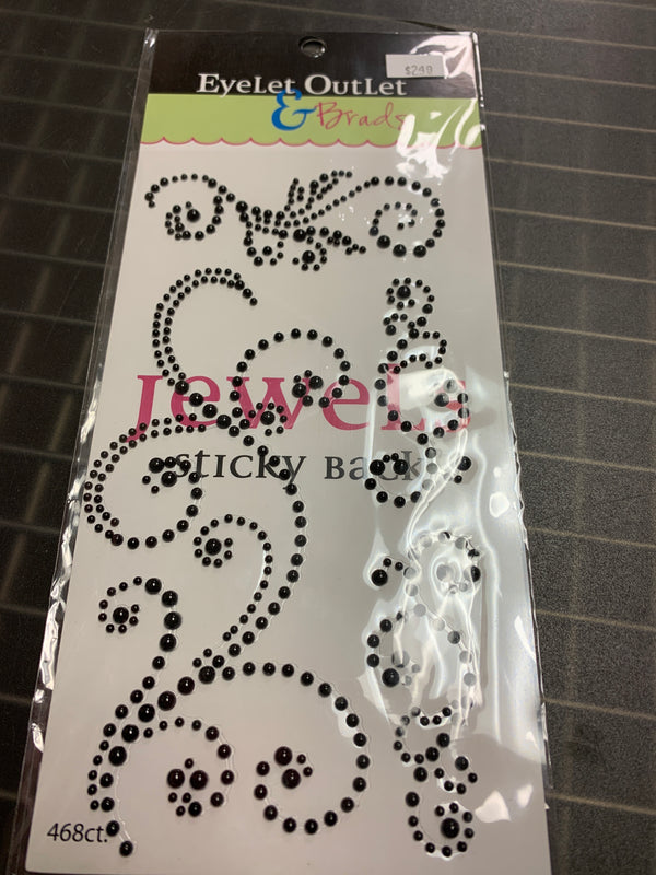 Black Pearls - Swirl Pattern - Self Adhesive