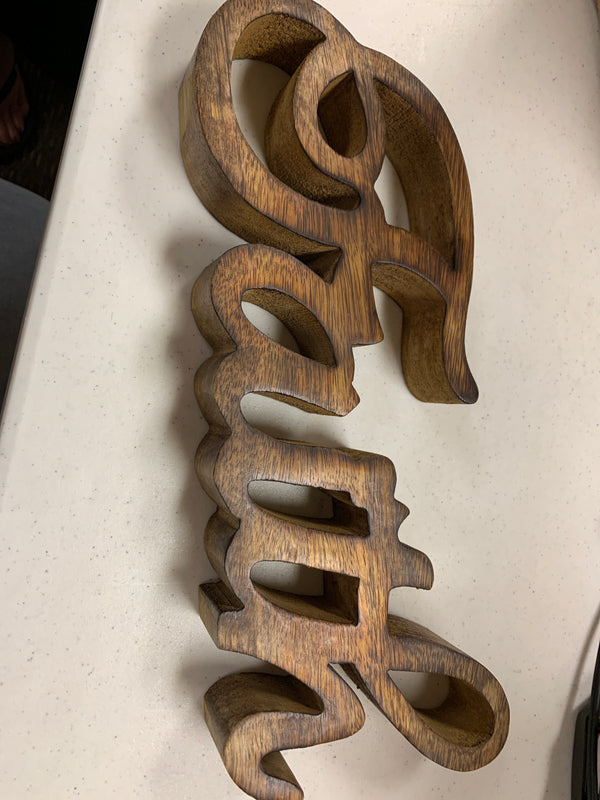 Mango Wood Faith Cutout - 13inch