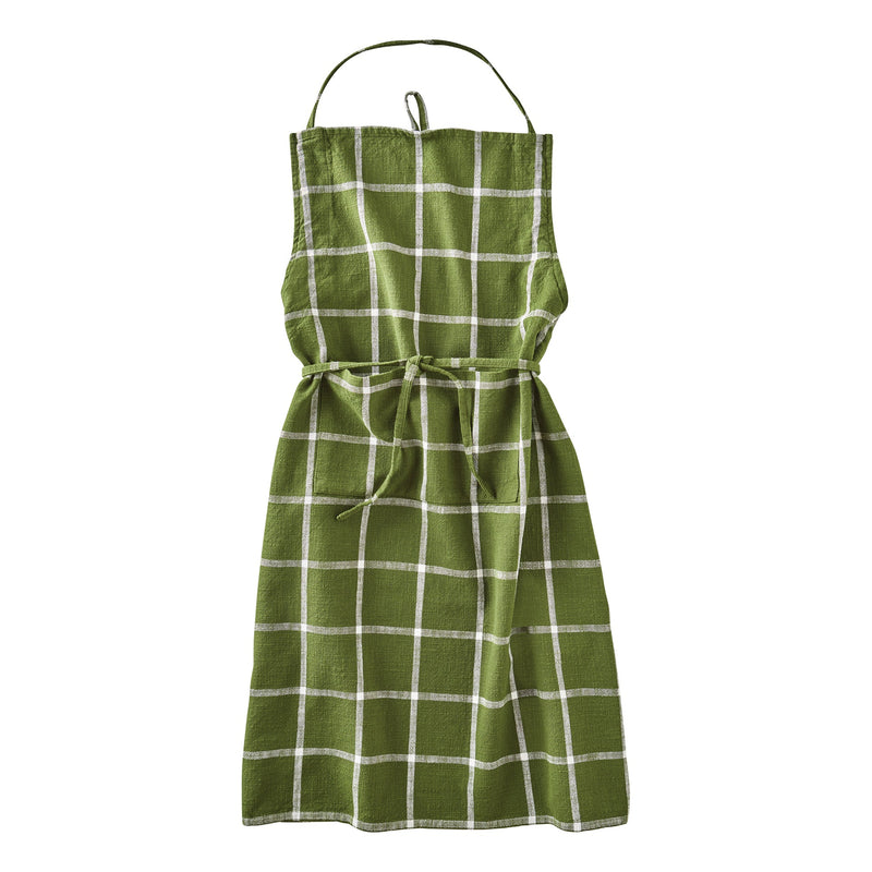Green  Check Slub Apron